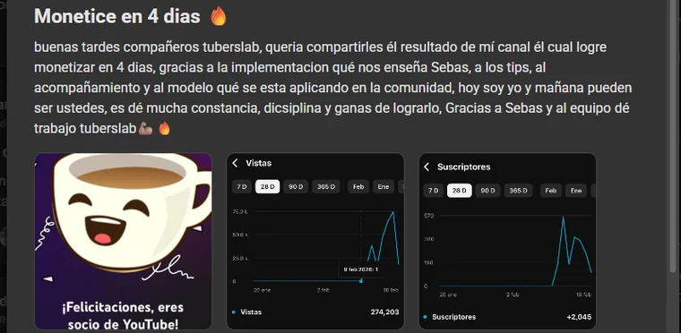 Santiago, canal monetizado en 4 días